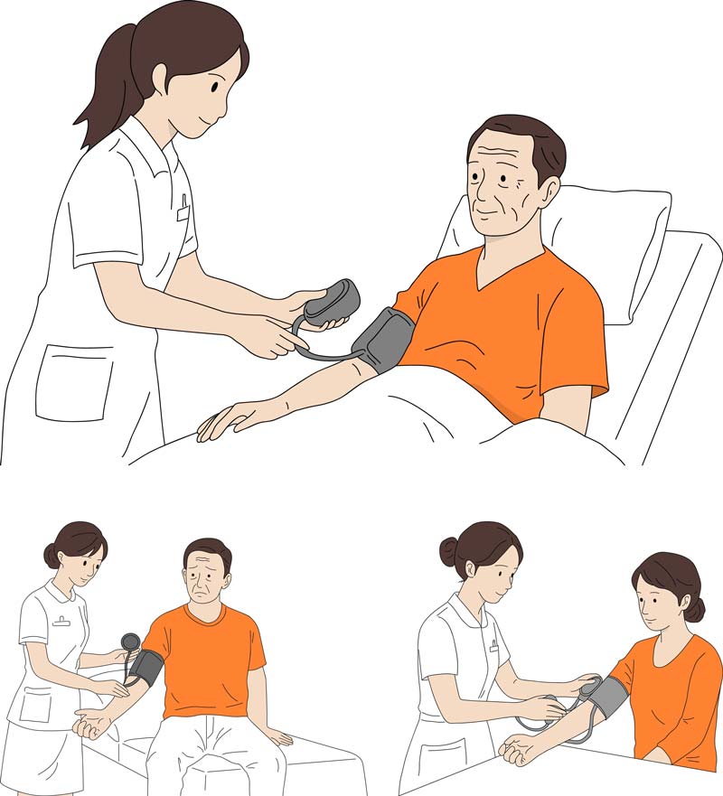 미리캔버스 무료 사용법 혈압 재는 환자 소스