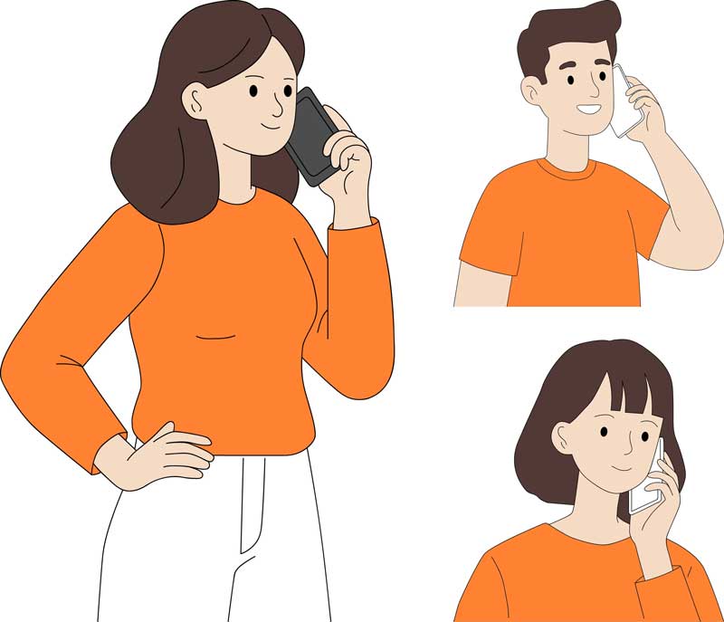 전화하는 사람 UI 일러스트레이션 스타일 추구하며