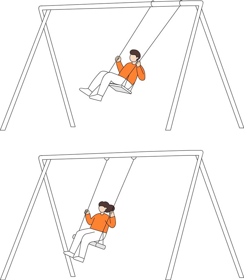 그네 타는 일러스트 심플해요
