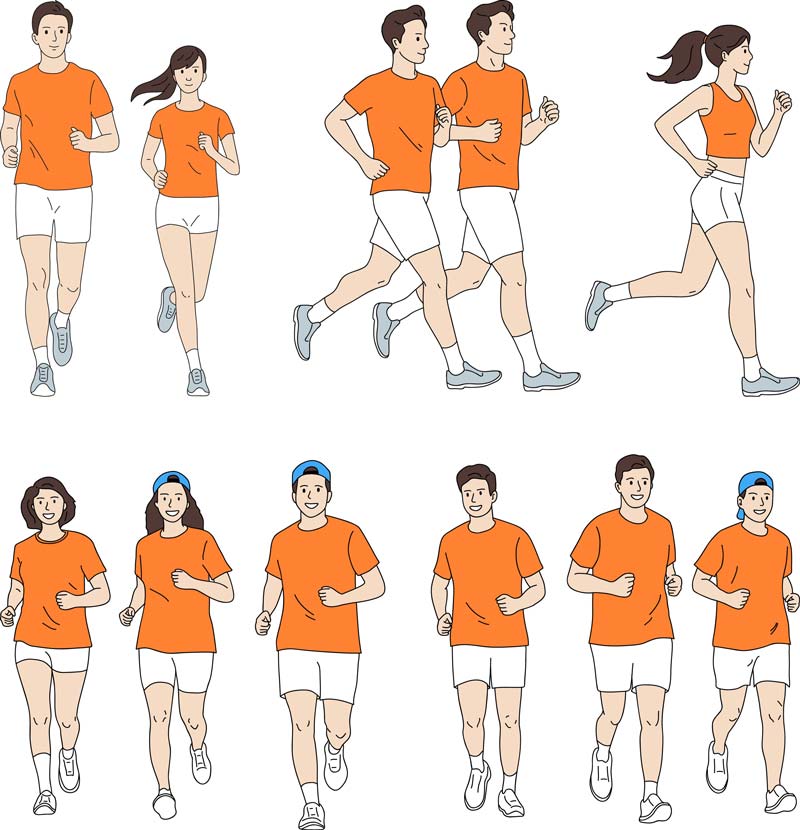 러닝크루 달리기 일러스트 오늘 뛰기 좋네