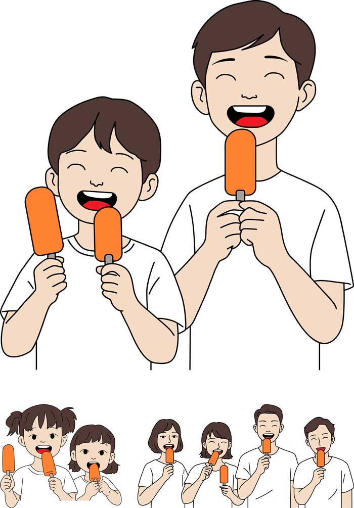 아이스크림 먹는 그림 무료 미리캔버스 이미지 공유 no124
