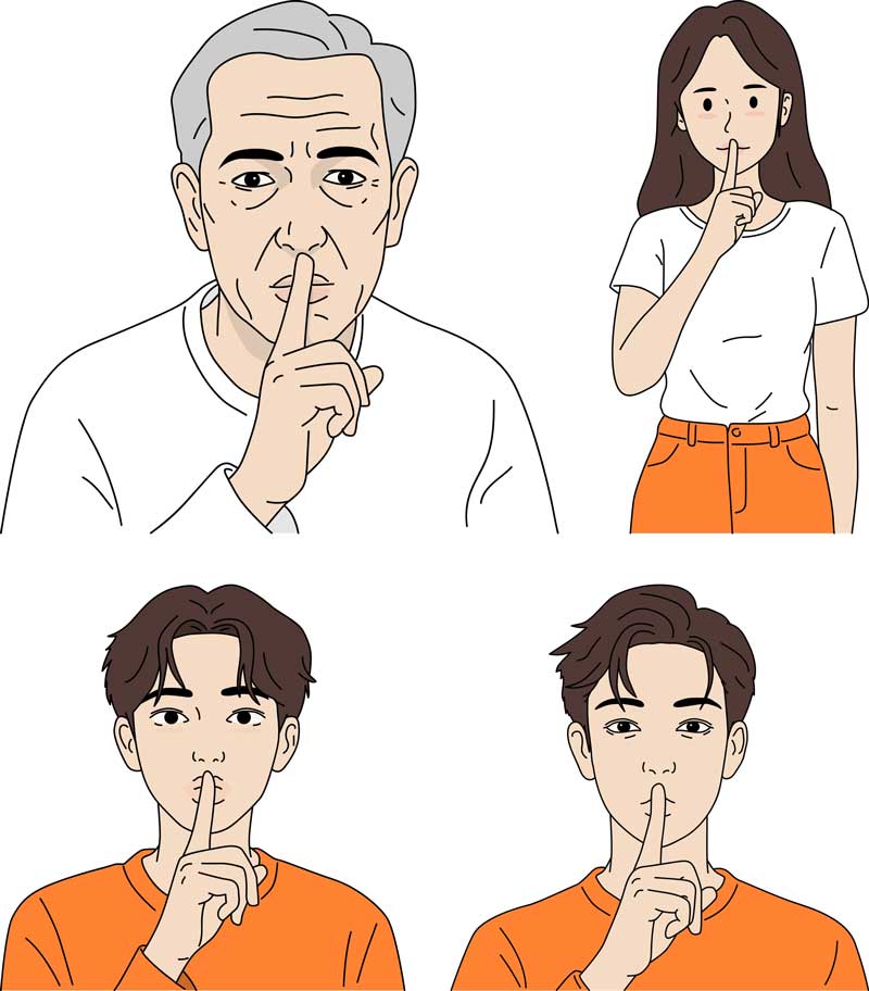 무료 일러스트 모음 쉿 비밀 조용히 포함하는 제스쳐