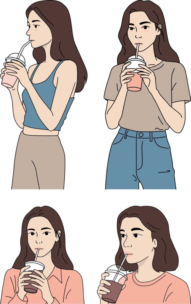 커피 마시는 여자 일러스트 무료 파일 4가지 공유