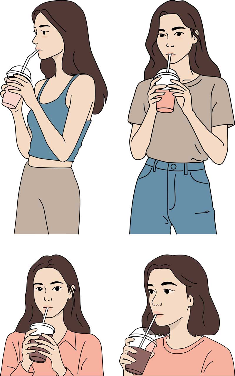 커피 마시는 여자 일러스트 무료 파일 4가지 공유