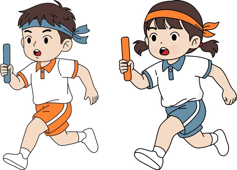 초등학교 가을운동회 디자인 작업용 달리기 그림