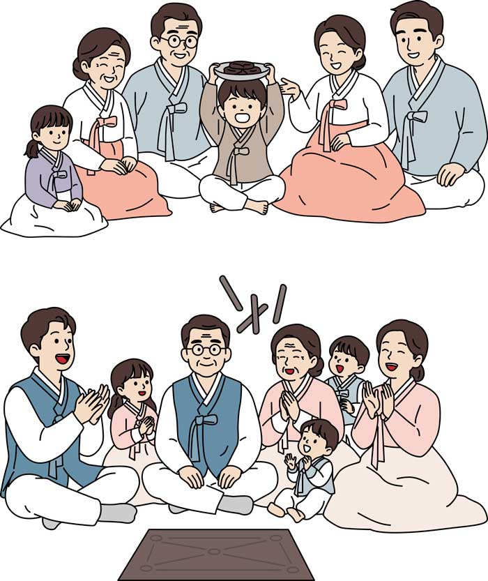 추석 이벤트 디자인 설날 가족 모임 무료 일러스트 공유