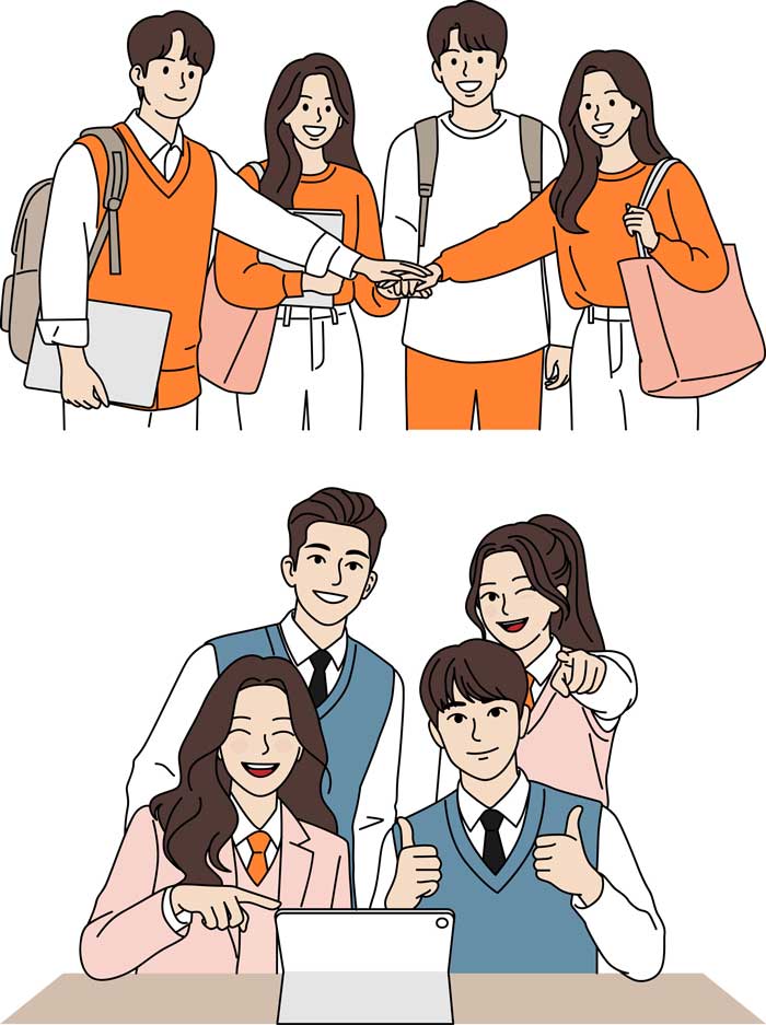 캔바 사용법 ppt 작업 시 꾸미는 용도의 학생 그림