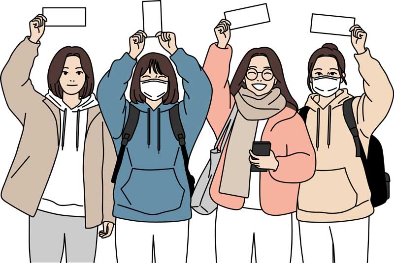 수험생 이벤트 수험표 들고 있는 학생 무료 일러스트