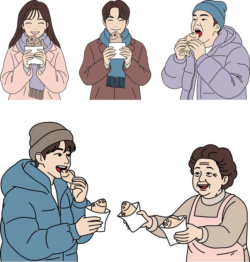 미리캔버스 겨울 디자인 붕어빵 빠질 수 없죠