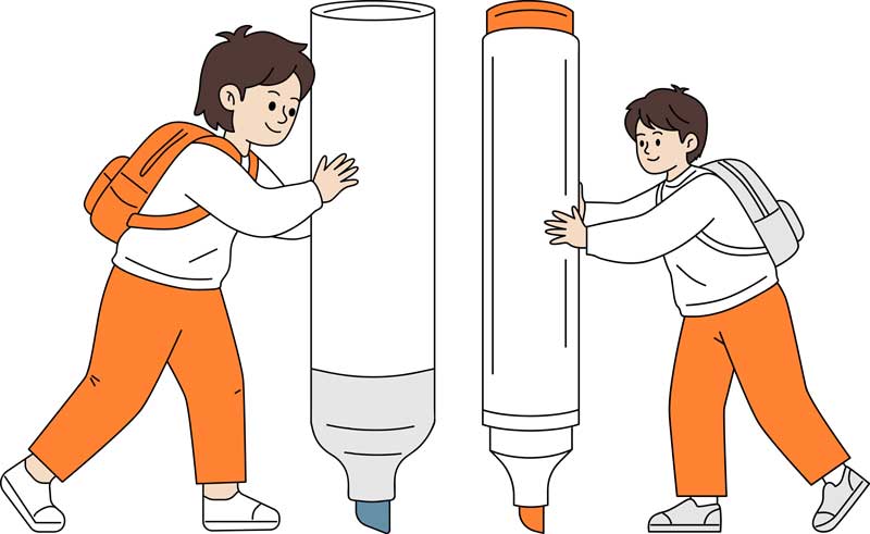 캔바 디자인 소스 큰 형광펜으로 그리는 아이