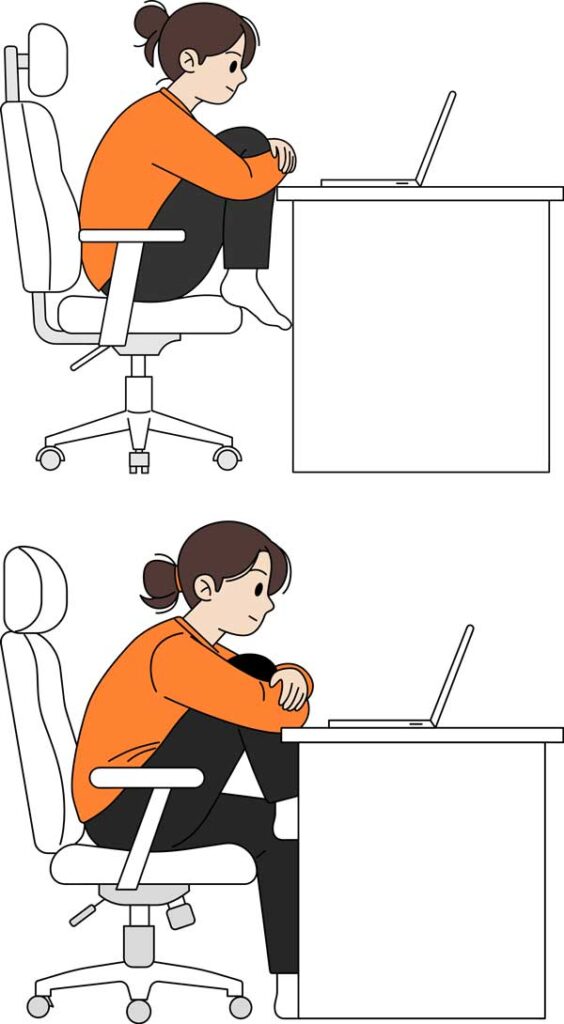 책상에 앉아 고민하는 여학생 무료 그림